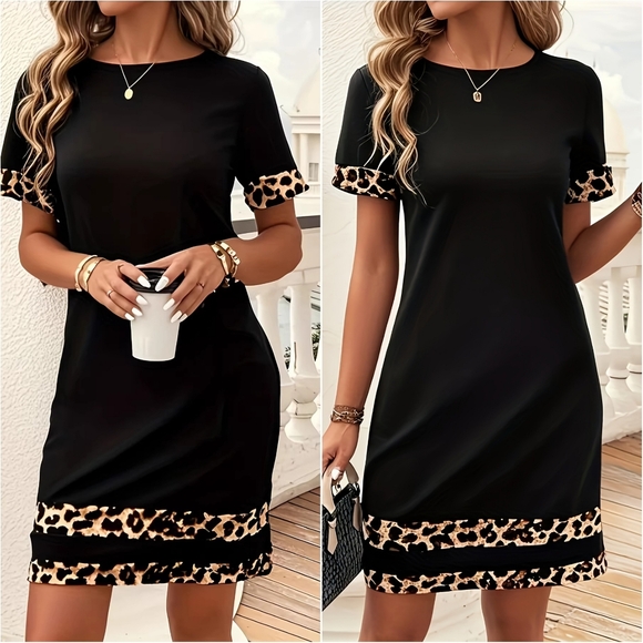 Harmony In Nature Dresses & Skirts - Leopard Kiss Mini Dress - Black